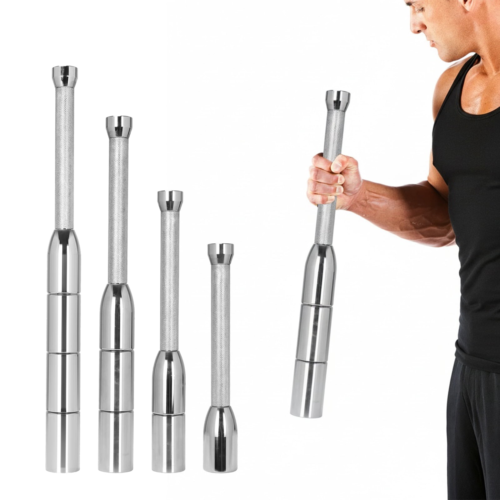 Btidfty Solid Pure Steel Barbell Multi-purpose Strength Training Macebell Clubbell Wear Resist for Exercise Grips & Forearms Workouts