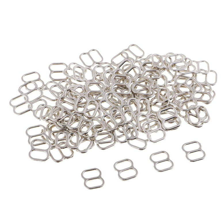 100Pcs Metal Bra Strap Rings/Sliders/Hook Fig 0 Adjuster for Crafts , , 6mm