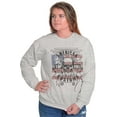 thumbnail image 3 of American Customs USA Biker Skull Unisex Plus Fleece Graphic Sweatshirt Brisco Brands 2X, 3 of 6