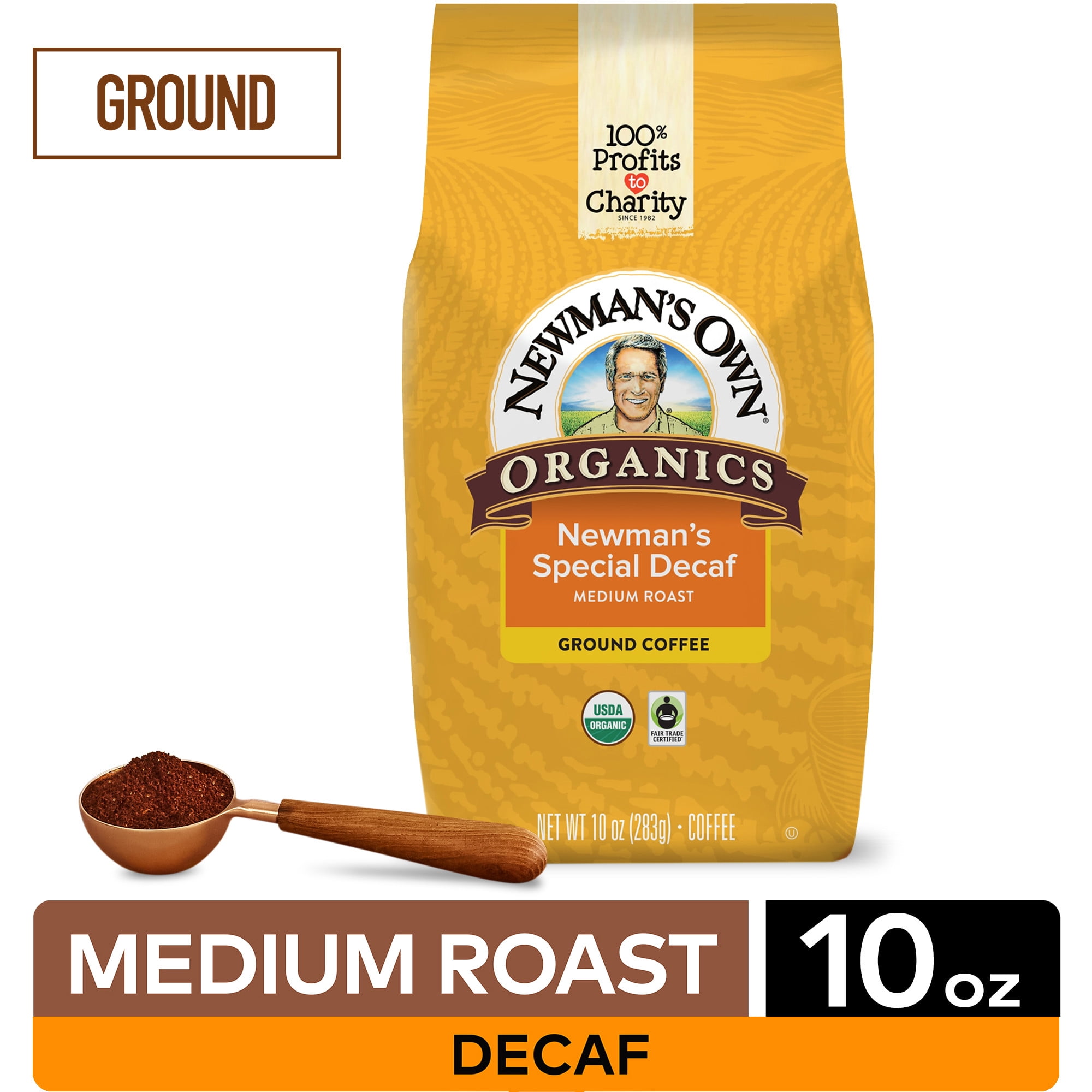Newman's Own Organics Newman's Special Blend, Decaffeinated, Medium Roast, Ground Coffee, Bagged 10 oz