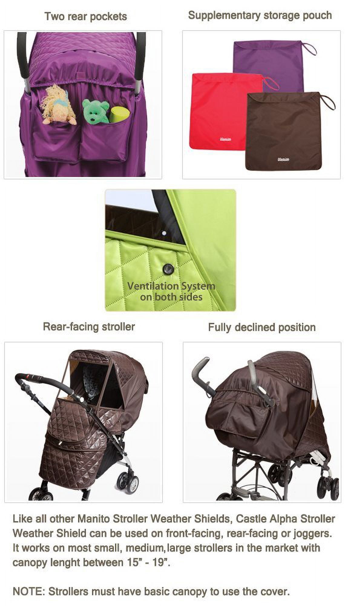 Manito Castle Alpha Stroller Weather Shield (Navy)