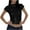 Black, variant on Women's Sequin Boat Neck Shirts Sparkle Glitter Backless Tees Slim Fitted Cap Sleeve Going Out Crop Tops