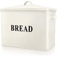 thumbnail image 1 of Extra Large Cream Bread Box with Lid, Metal Bread Storage Container for Farmhouse Kitchen Countertop, 13.1” X 11.81” X 7.2” Inches for Holding 2+ Loaves, Indoor & Outdoor Use, 1 of 3