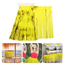 WHAMVOX Tropical Hawaii Party Table Skirt Hawaiian Luau Table Skirt Table Decoration Tassel Banner