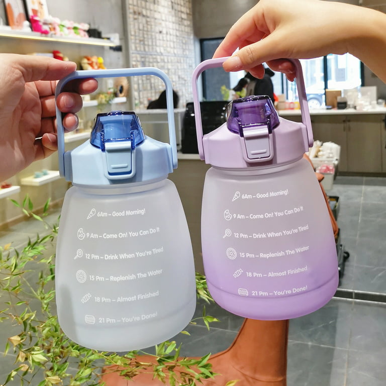 Travelwant 1400ml Water Bottles with Straw, Kawaii Water Bottles, Cute Water Bottles Modern Water Jug, Women/Teen Girl/School, Pink