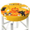 thumbnail image 3 of Balery Happy Halloween1 Fundas de asiento para taburete de bar redondo de tela de terciopelo ajustables que protegen de arañazos y manchas para sillas de 14 a 17 pulgadas.-14 inch, 3 of 7
