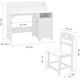thumbnail image 3 of De madera para niños escritorio y chair set con hutch y almacenamiento gabinete para children's study, 3 of 5