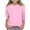 Pink, variant on Cethrio Girls T Shirts, Casual Soft Crew Neck Summer 3/4 Sleeve Tops Orange Size 6
