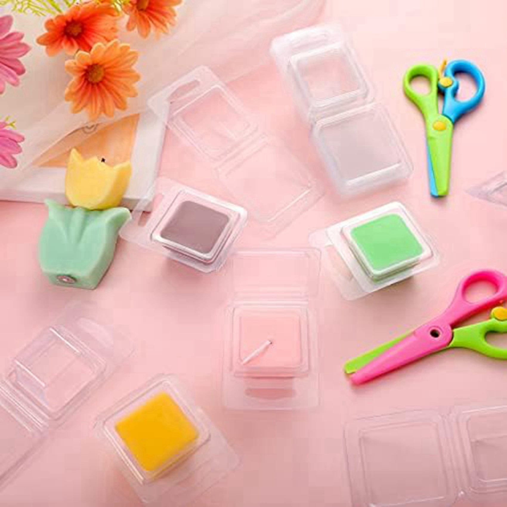 Wax Melt Clear 1 Oz Square Candle for DIY Chocolates Wax Melt Wickless Candles Soap Making (200 Pcs)