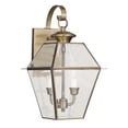 thumbnail image 1 of Livex Lighting 2281-01 Westover 16.5in Outdoor Wall Sconce 2x60W Antique Brass, 1 of 4