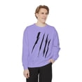 thumbnail image 3 of Effete Feline Claw Marks Scratch Unisex Garment-Dyed Sweatshirt, 3 of 8