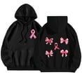 thumbnail image 2 of Fznquz Fashion Womens Blouses Plus Size Trendy Breast Cancer Black Hoodies Drawstring Graphic 2025 Woman Shirts, 2 of 5