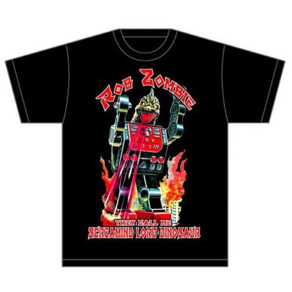 Rob Zombie Mens T Shirt Black Lord Dinosaur Robot Killer Official