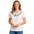 thumbnail image 3 of Turtle Bay New York Women's Scalloped Neckline Embellished Tee, 3 of 5