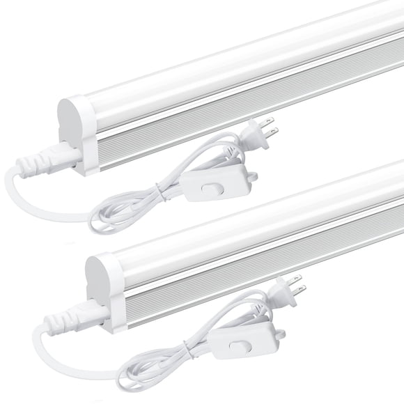 JESLED T5 LED Shop Light, 2FT, 6500K Super Bright White, Linkable Ceiling Light, 10W, 1100LM, 2 Foot LED Tube Lights for