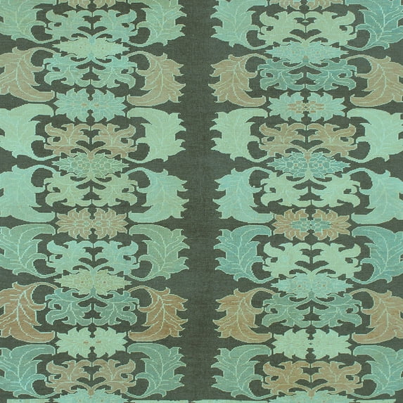 Ahgly Company Indoor Square Abstract Light Blue Modern Area Rugs, 6' Square