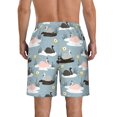 thumbnail image 3 of KLL Swan Princess On Lake Men's Casual Summer Beach Shorts Hawaiian Shorts with Pockets-Medium, 3 of 5