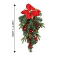 thumbnail image 2 of Christmas Teardrop Swag Artificial Poinsettias Pinecorn Berry Wreath Upside Down Xmas Tree Front Door Fireplcace Home Holiday Decoration, 2 of 7
