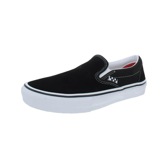 Vans Mens Skate Slip-on Leather Lifestyle Skate Shoes B/W 8 Medium (D)
