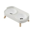 thumbnail image 4 of Ceramic Double Bowl Feeder For Pet Heat Resistant Cats Dog Elevated Dish NonSlip Stand And Water Bowls For Home Use, 4 of 9