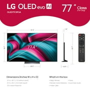 LG OLED77C5PUA 77 OLED C5 3840 x 2160 OLED Television Type with Stand & Magic Remote with two (2) AAA batteries, OLED77C5PUA.AUS, 1 Pack