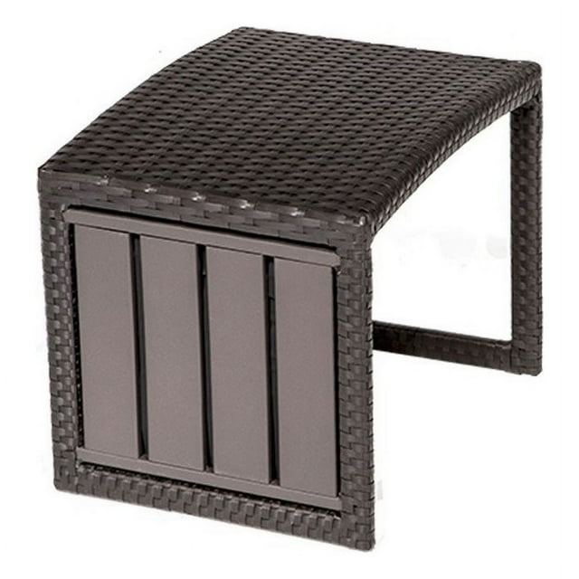 Bowery Hill Table d'Appoint Extérieure en Osier / Rotin et Aluminium Couleur Espresso