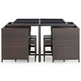 thumbnail image 3 of vidaXL 9 Piece Outdoor Dining Set with Cushions Poly Rattan Brown, 3 of 5