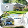 thumbnail image 2 of Quictent Carport Replacement Tarp Canopy Top Cover with Leg Cloth with Bungees Balls, for 10x20 ft Garage Party Tent Shelter - Gray, One Roof Only, 2 of 7