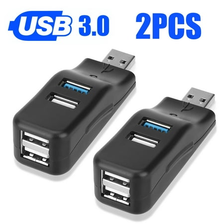 2Pcs USB 3.0 Splitter, 4 Ports High-Speed USB 3.0 Data Hub Adapter Extender for Charging, MacBook Pro Air, Laptop, Hard Driver, USB Flash Driver, Keyboard, Mouse, PC, Windows, Mac, Linux
