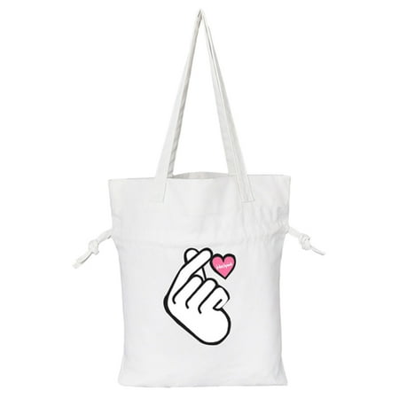 SHOPFIVE Hot Sale Kpop Blackpink Drawstring Canvas Bag Korean Group Bag Lady Shopping Handbag Women Girl Casual Shoulder Tote Bags Teenager