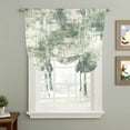 thumbnail image 2 of Sage Green Ombre Tie Up Curtains for Windows, Adjustable Balloon Window Shades, Gradient Abstract Art Vintage Grey Kitchen Window Treatments Farmhouse Short Curtains with Rod Pocket 42"x45", 2 of 8
