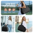 thumbnail image 6 of Gocvo Travel Duffel Bag, Adjustable Strap Gym Bag with Wet Pocket for Women, Lightweight Puffy Tote Bag, Water Resistant Overnight Bag for Daily Use, Travel, Gym(Black), 6 of 8