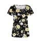 thumbnail image 4 of Fiudx Ofertas Relámpago Blusa Holgada de Manga Corta con Cuello Redondo Informal Estampada a La Moda para Mujer, 4 of 6
