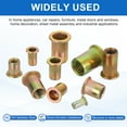thumbnail image 3 of 60Pcs M6 x 15mm Rivet Nut Carbon Steel Rivet Nut Tool Hardware Nuts Zinc-Plate, 3 of 6