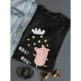 thumbnail image 3 of Cute Pig Cartoon, Animal Lovers T-Shirt Women -Image by Shutterstock, Female Small, 3 of 4