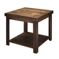 thumbnail image 3 of 24" Farmhouse Side Table with Storage Shelf, Square Cocktail Table with 2-Tier, Rustic Coffce Table Chairside Table with Wooden Legs, for Living Room Kitchen, No Assembly Required, natural, 3 of 6