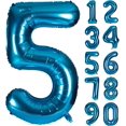 thumbnail image 1 of 40 Inch Blue Numbers 0-9 Birthday Party Decorations Helium Foil Mylar Number Balloon Digital 5, 1 of 4