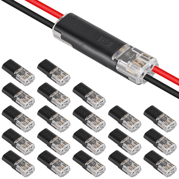 20PCS Double Wire Plug in Connector with Locking Buckle, Flame Retardant Locking Wire Quick Connectors, Suitable for Emergency Repairs, Home and Automotive Wiring