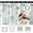 thumbnail image 3 of Nautical Coastal Shower Curtain, Coral Conch Starfish Seashell Bathroom Curtain, Ocean Theme Underwater Marine Shower Curtain Set with 12 Hooks for Bathroom 72" Wx72 L, 3 of 6