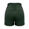 thumbnail image 5 of vigerkar Summer Cotton Linen Shorts for Women Elastic High Waist Casual Solid Lightweight Shorts Drawstring Comfy Short Pants with Pockets AG, M, 5 of 7