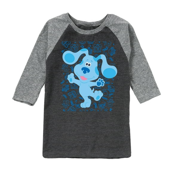 Blue's Clues & You! - Blue Waves Hello - Toddler & Youth Raglan Graphic T-Shirt