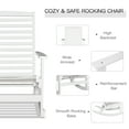 thumbnail image 4 of Outsunny Patio Rocking Chair Non-slip Porch Rocker for Balcony Garden Terrace Bamboo White, 4 of 10