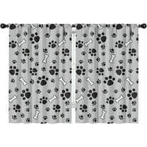 Blackout Kids Curtains,Paw Prints and Bones Childrens Insulated Curtains Set Of 2,Bedroom Essentials,Toddler Room Decor 42x63in(106x160cm)