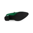 thumbnail image 3 of BLISSFUL STEP Women's Ankle Boots Chunky Heel Side Zipper Faux Leather Rubber Outsole Boots Green 6.5, 3 of 8
