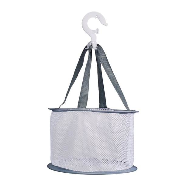 Cesta de secado de malla colgante para limpiar herramientas de maquillaje, organizador de mini brochas cosméticas, esponjas y secador, red de secado de belleza. Doble la bolsa de aire.