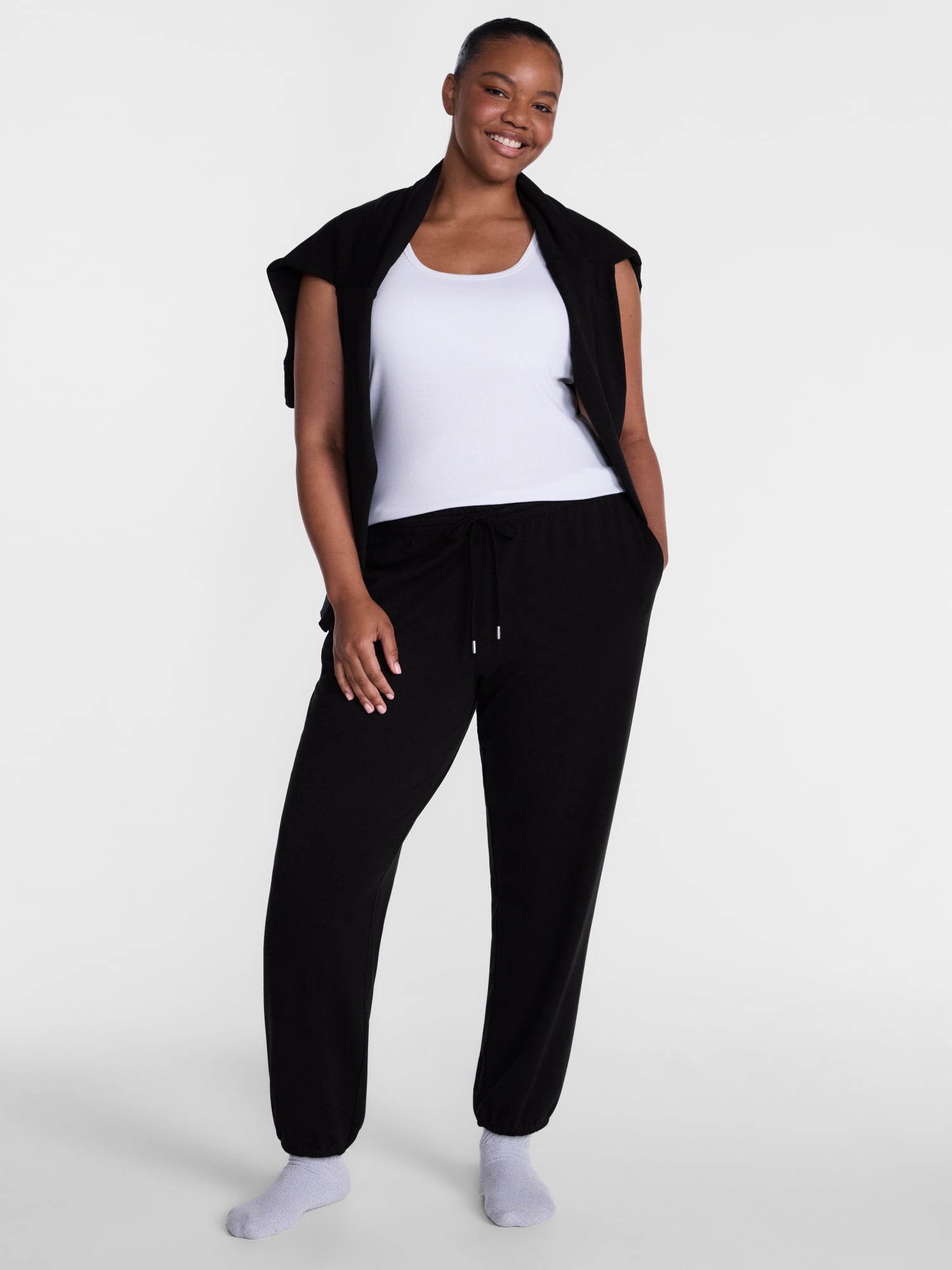 Joyspun Women's Fleece Sleep Pull On Jogger, Sizes XS to 3X