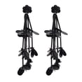 thumbnail image 2 of Pendientes de botón negro Hugo perno prisionero, 2 of 8