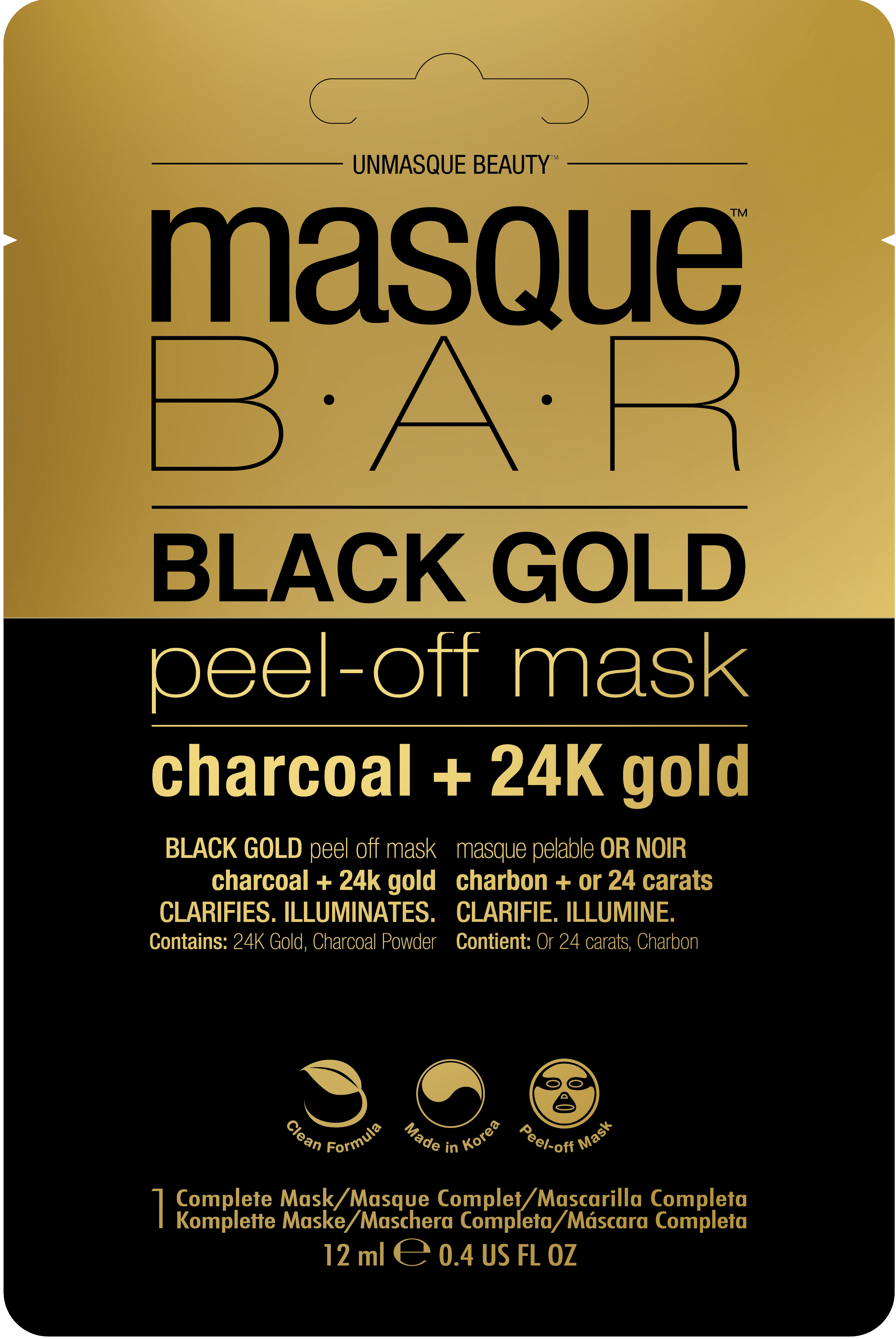 Masque Bar Black and Gold Peel Off Mask