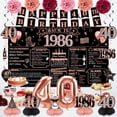 thumbnail image 4 of 40th Birthday Decorations for Women, 21pcs the Year 1986 Banner Balloon Party Supplies, Rose Gold 40 Year Old Birthday Backdrop, 40 Bday Honeycomb Centerpiece Hanging Swirls Sash Gifts, 4 of 6