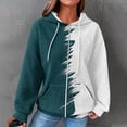 thumbnail image 2 of Taqqpue Women's Oversized Hoodie Causal Long Sleeve Full Zip Drawstring Hooded Sweatshirts Plus Size Colorblock Loose Waffle Knit Hoodies Coat Hooded Pullover Jacket Outwear with Pockets, 2 of 7